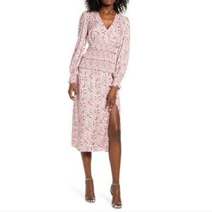 AFRM | Dresses | Afrm Black And Pink Polka Dot Long Sleeve Dress | Poshmark
